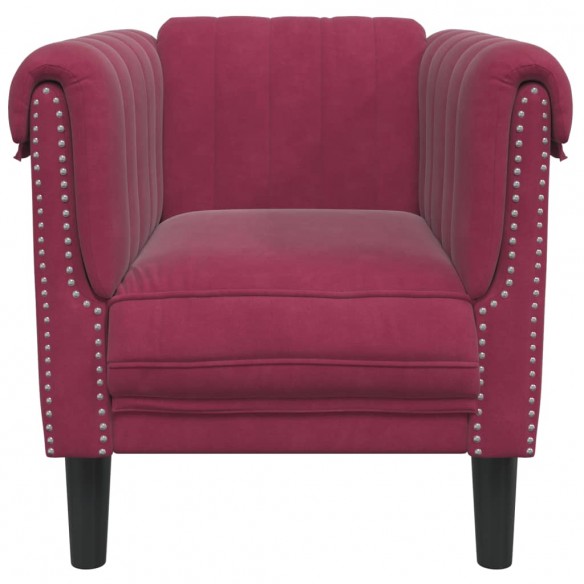 Fauteuil rouge bordeaux velours