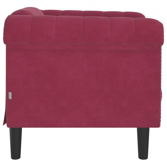 Fauteuil rouge bordeaux velours