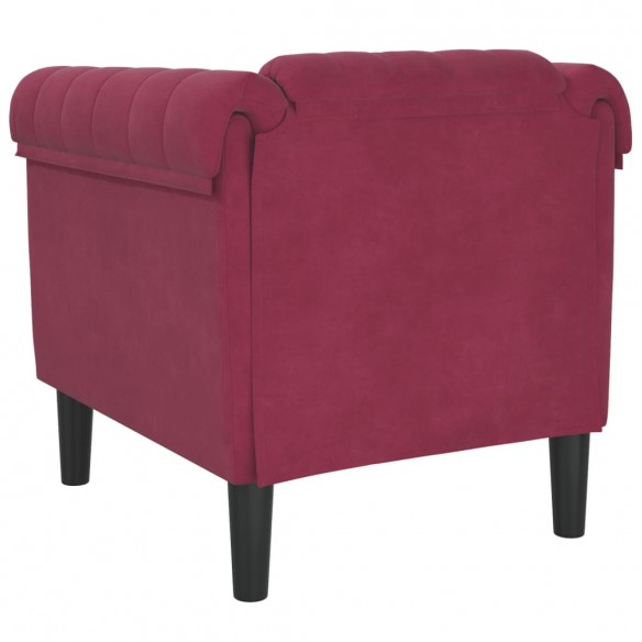 Fauteuil rouge bordeaux velours