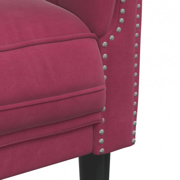 Fauteuil rouge bordeaux velours