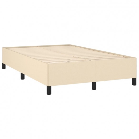 Cadre de lit matelas et LED crème 120x190 cm tissu