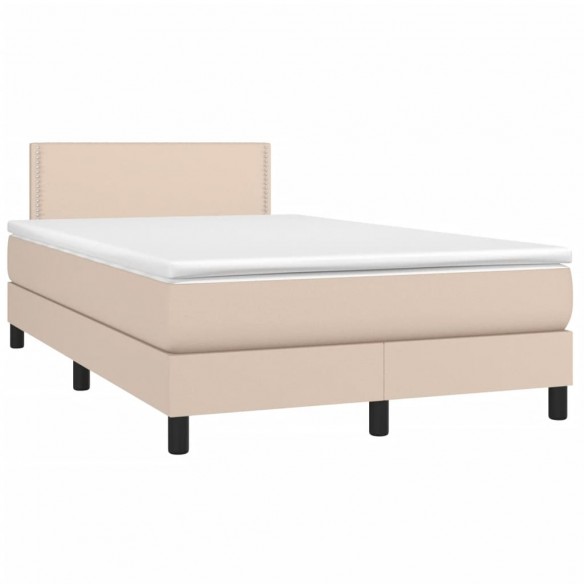 Cadre de lit avec matelas LED cappuccino 120x190 cm