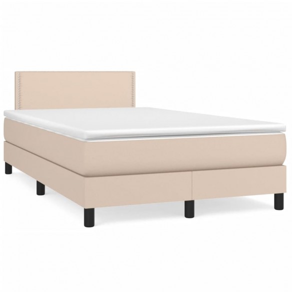 Cadre de lit avec matelas LED cappuccino 120x190 cm