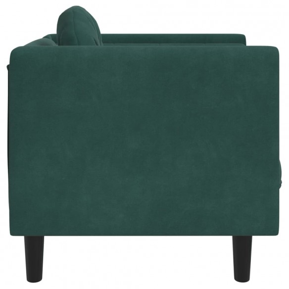 Fauteuil avec coussin vert foncé velours