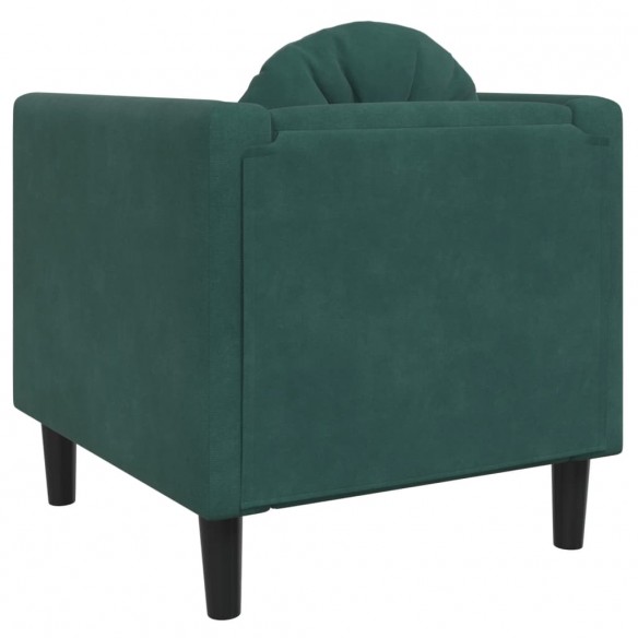 Fauteuil avec coussin vert foncé velours