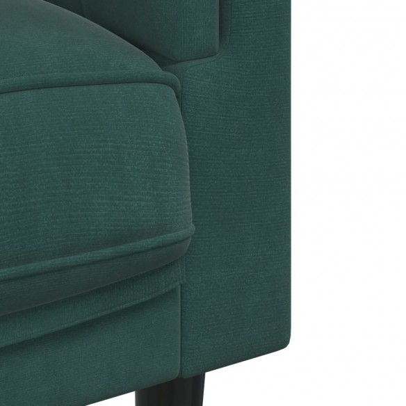 Fauteuil avec coussin vert foncé velours