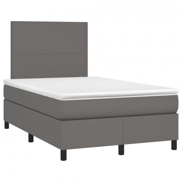 Cadre de lit matelas LED gris 120x190 cm similicuir