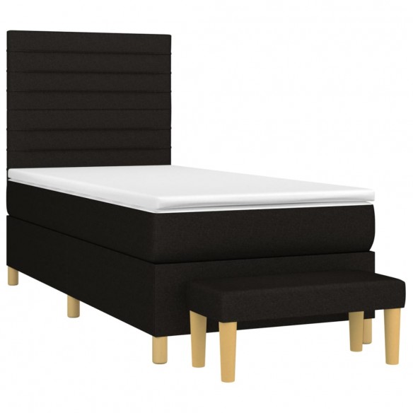 Cadre de lit et matelas Noir 80x200 cm Tissu