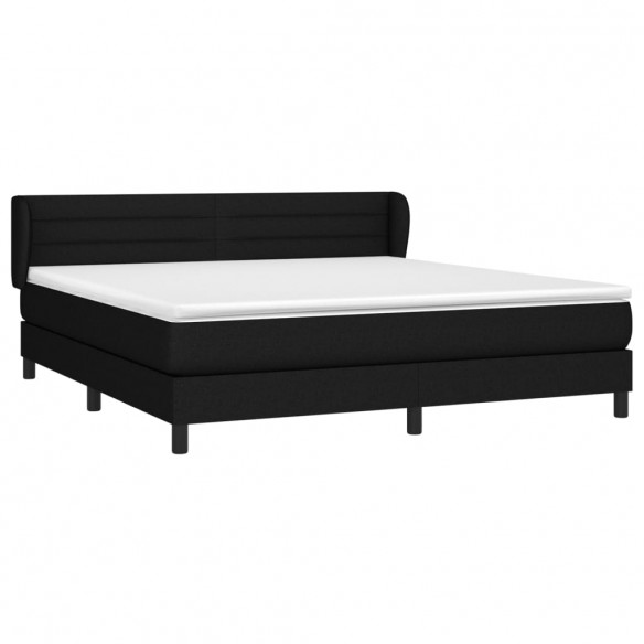 Cadre de lit avec matelas Noir 160x200 cm Tissu