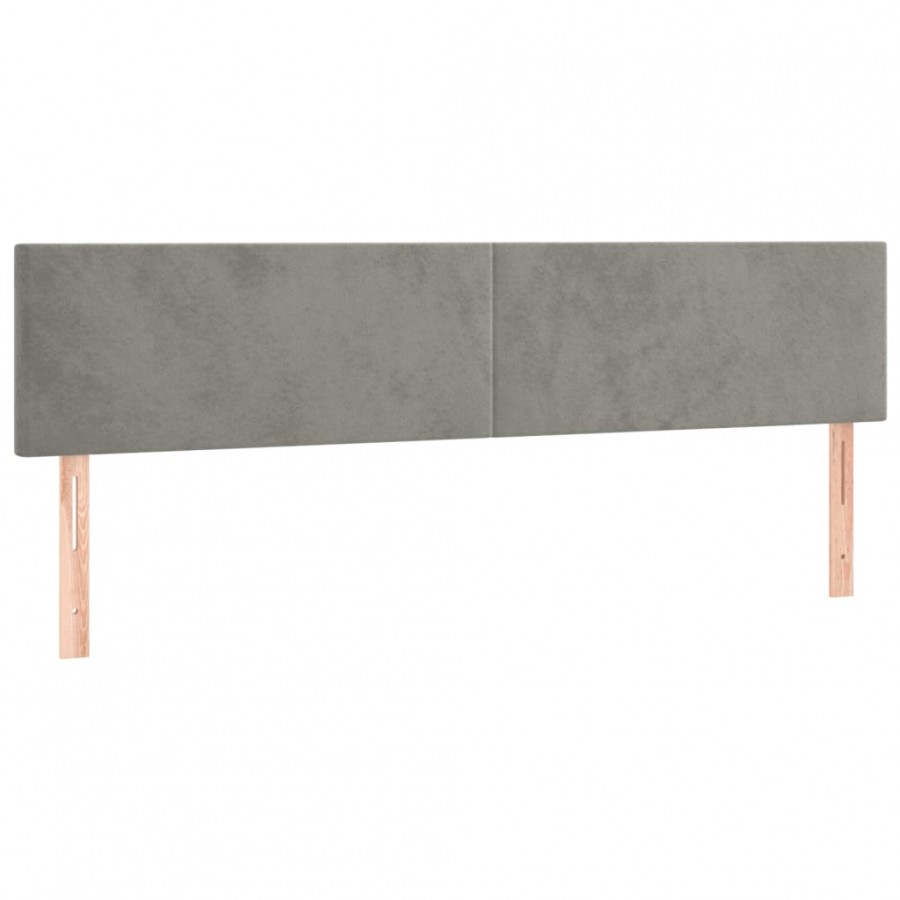 Têtes de lit 2 pcs Gris clair 80x5x78/88 cm Velours Têtes de lit 2 pcs Gris clair 80x5x78/88 cm Velours