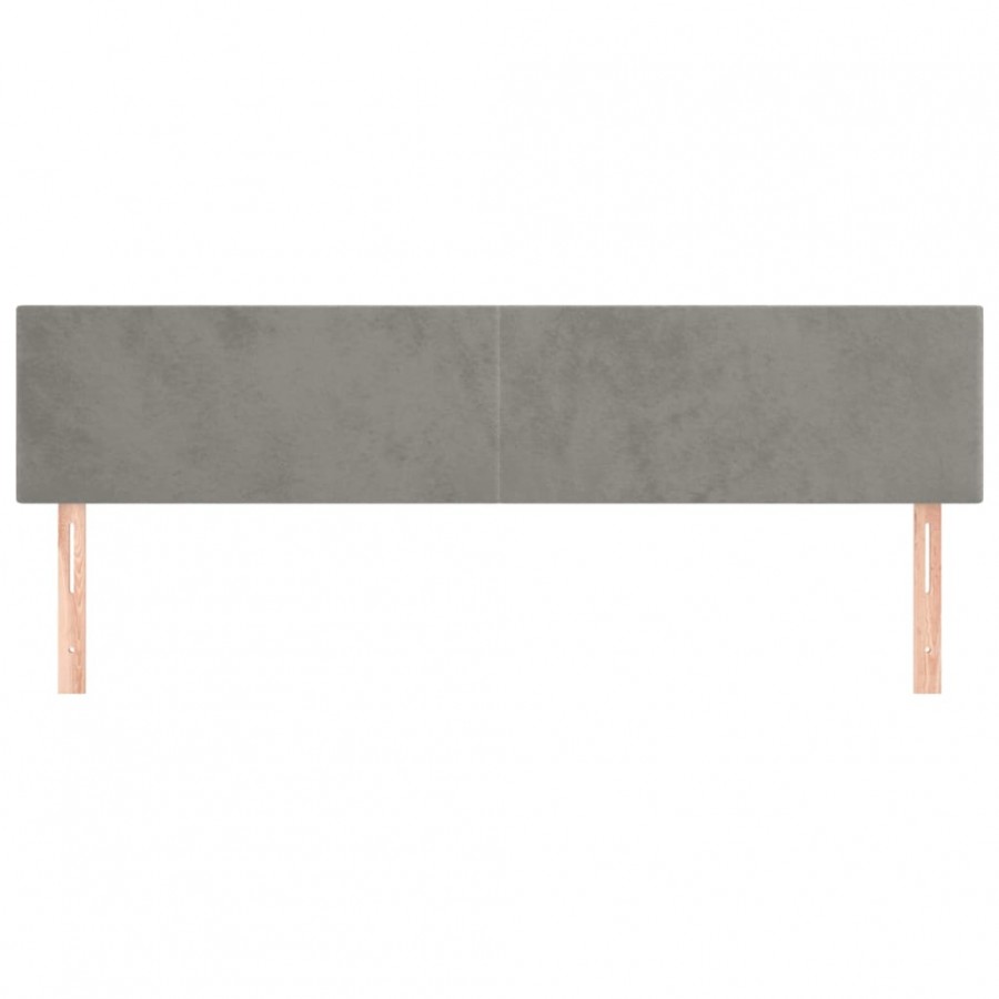 Têtes de lit 2 pcs Gris clair 80x5x78/88 cm Velours Têtes de lit 2 pcs Gris clair 80x5x78/88 cm Velours