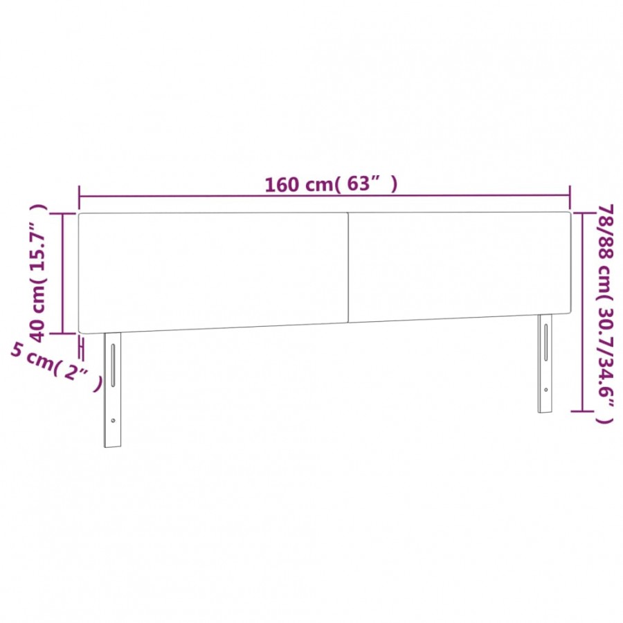 Têtes de lit 2 pcs Gris clair 80x5x78/88 cm Velours Têtes de lit 2 pcs Gris clair 80x5x78/88 cm Velours