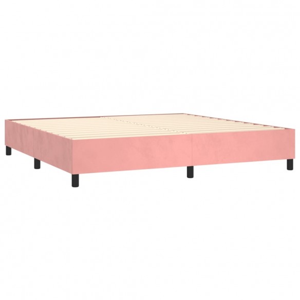 Cadre de lit avec matelas Rose 200x200 cm Velours