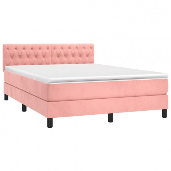 Cadre de lit avec matelas et LED Rose 140x190 cm