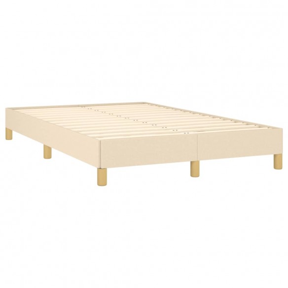 Cadre de lit matelas et LED crème 120x190 cm tissu