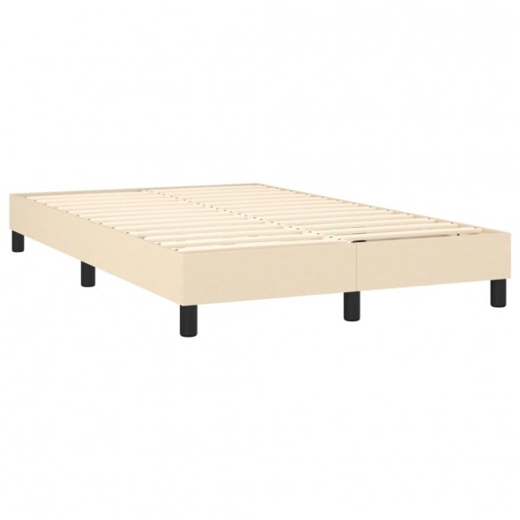 Cadre de lit avec matelas Crème 120x200 cm Tissu