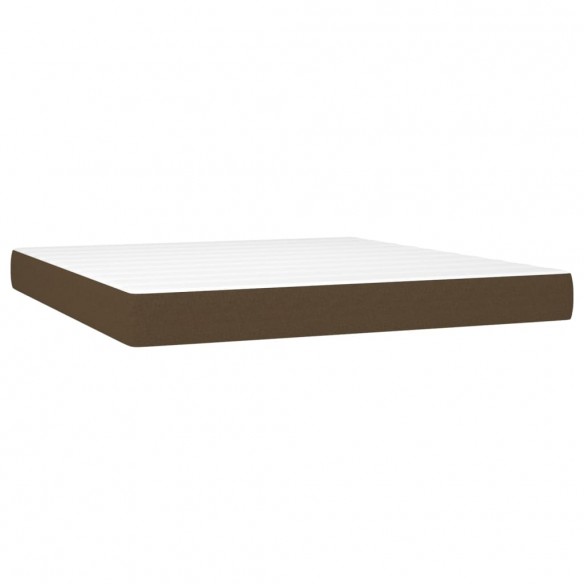 Cadre de lit matelas et LED Marron foncé 180x200cm