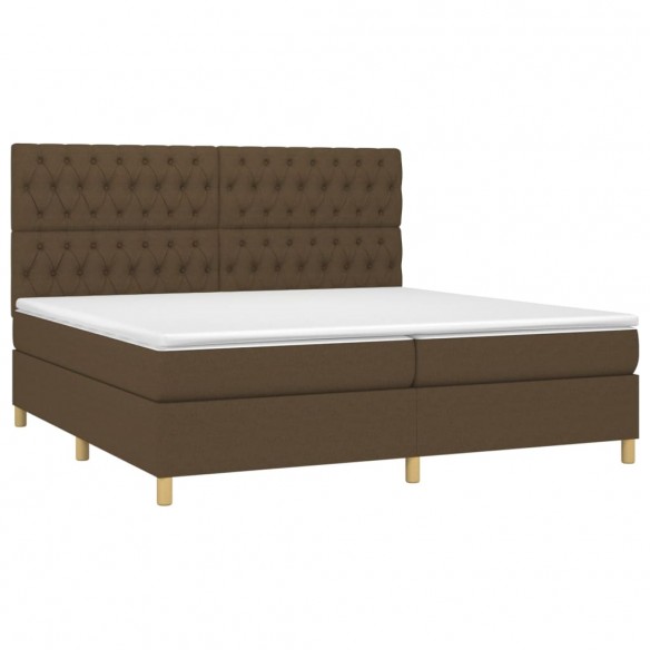 Cadre de lit avec matelas Marron foncé 200x200 cm