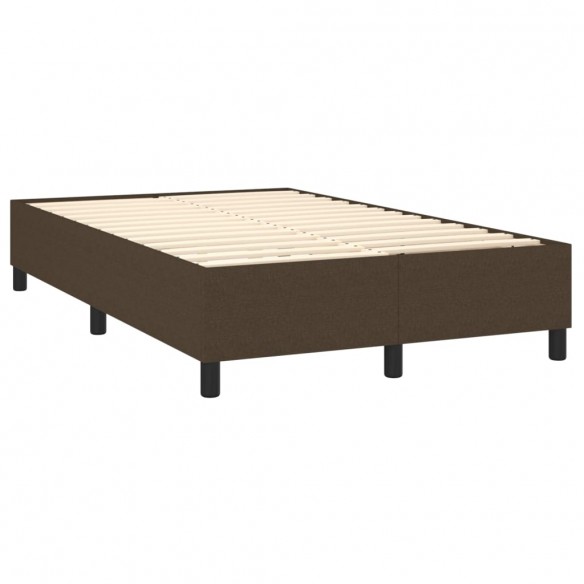 Cadre de lit matelas et LED Marron foncé 120x200 cm