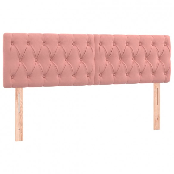 Cadre de lit avec matelas Rose 140x190 cm Velours