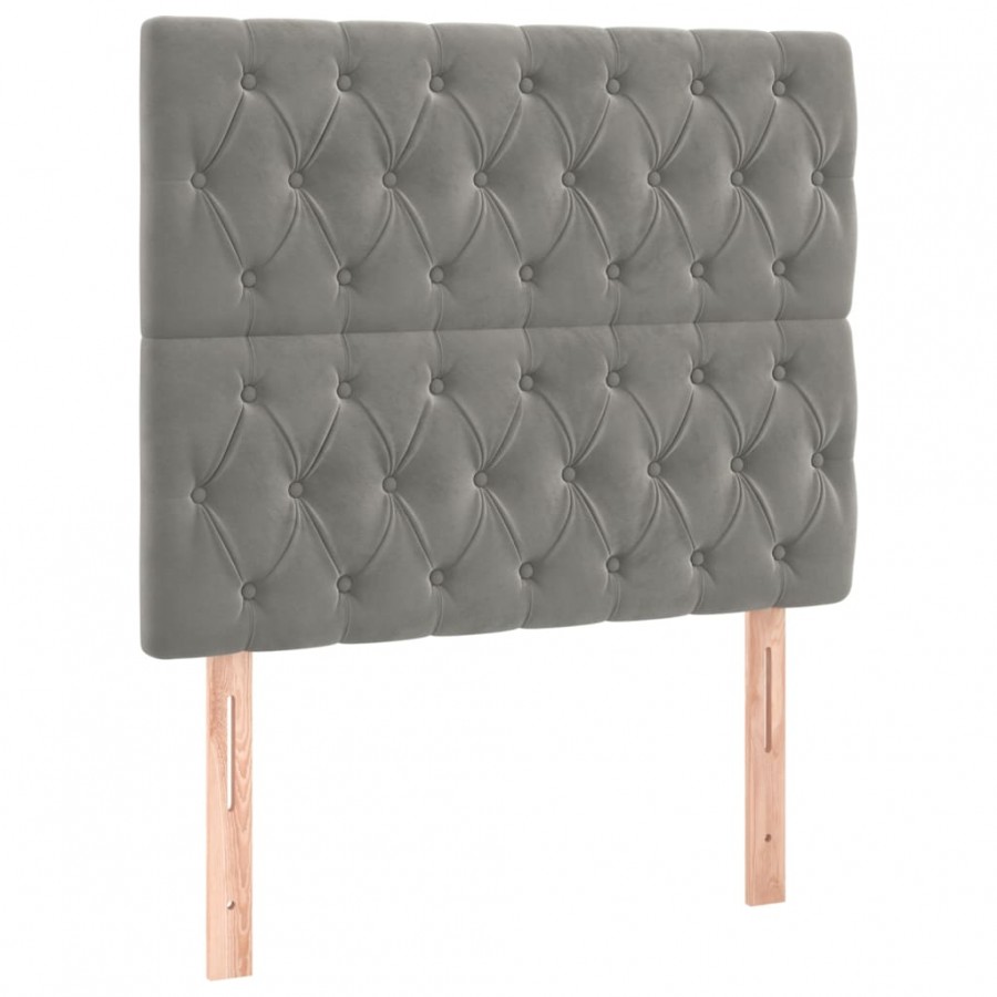 Têtes de lit 2 pcs Gris clair 90x7x78/88 cm Velours Têtes de lit 2 pcs Gris clair 90x7x78/88 cm Velours