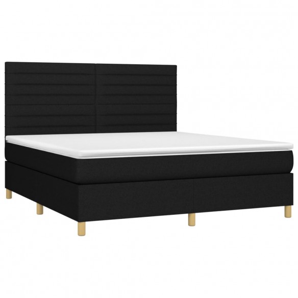 Cadre de lit avec matelas Noir 160x200 cm Tissu