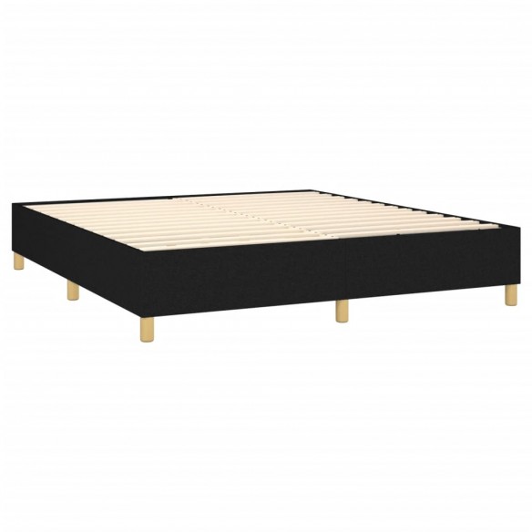 Cadre de lit avec matelas Noir 160x200 cm Tissu