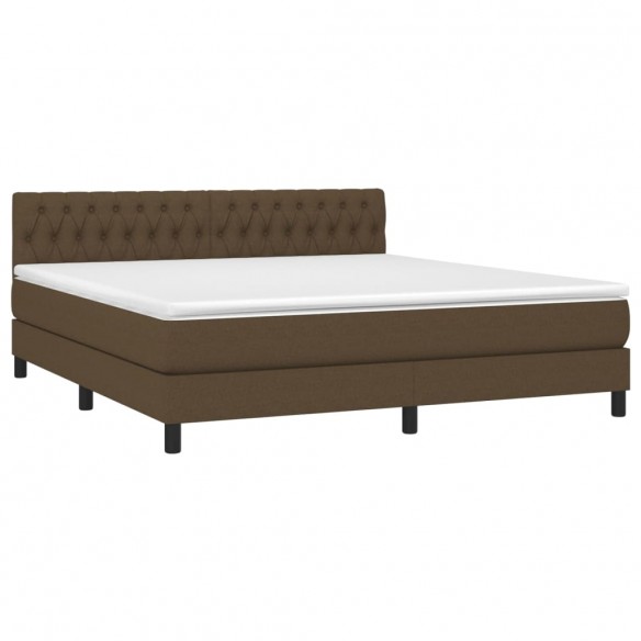 Cadre de lit matelas et LED Marron foncé 180x200 cm