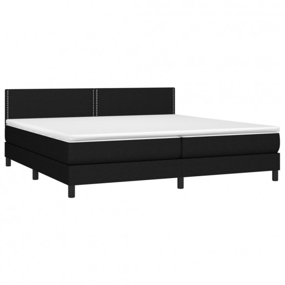 Cadre de lit et matelas et LED Noir 200x200 cm Tissu