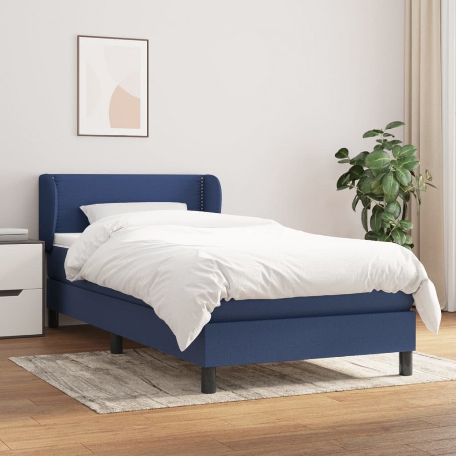 Cadre de lit avec matelas Bleu 80x200...