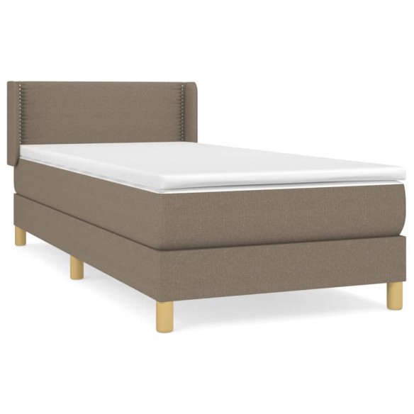 Cadre de lit avec matelas Taupe 80x200 cm Tissu