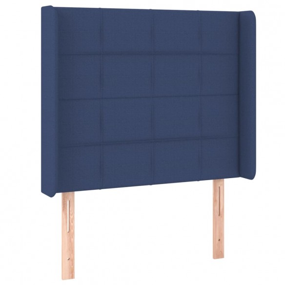 Cadre de lit matelas et LED Bleu 80x200cm Tissu