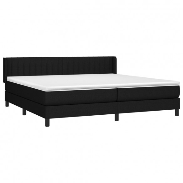 Cadre de lit avec matelas Noir 200x200 cm Tissu