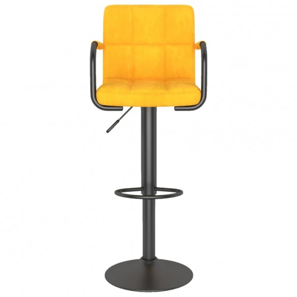 Tabourets de bar lot de 2 jaune moutarde velours