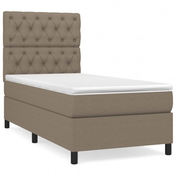 Cadre de lit avec matelas Taupe 80x200 cm Tissu