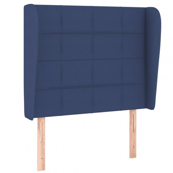 Cadre de lit avec matelas Bleu 90x190 cm Tissu