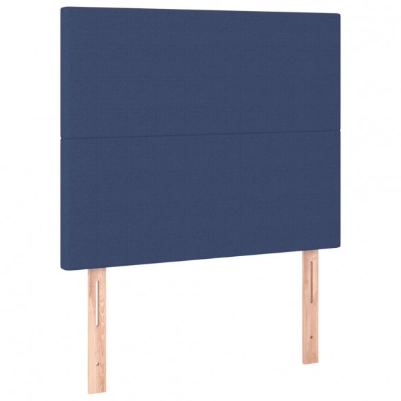 Cadre de lit avec matelas Bleu 80x200 cm Tissu