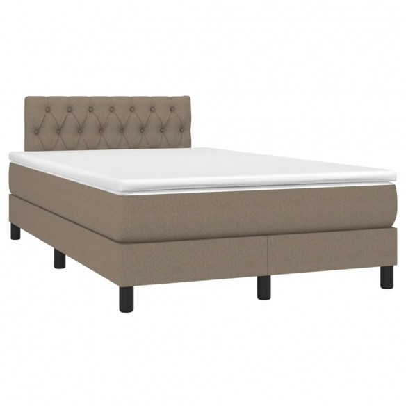 Cadre de lit avec matelas Taupe 120x200 cm Tissu