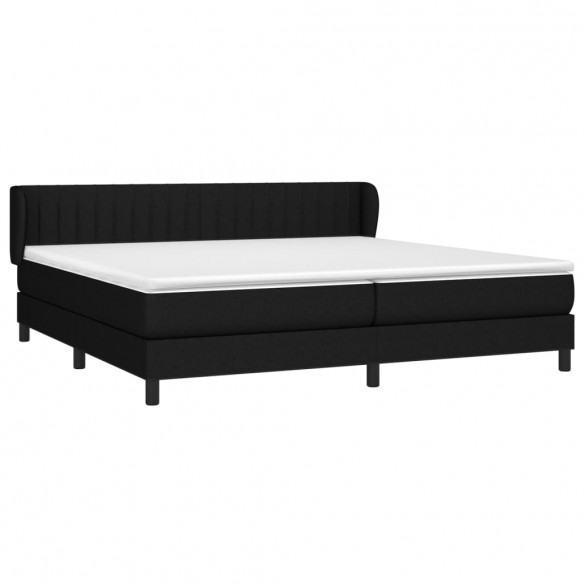 Cadre de lit avec matelas Noir 200x200 cm Tissu