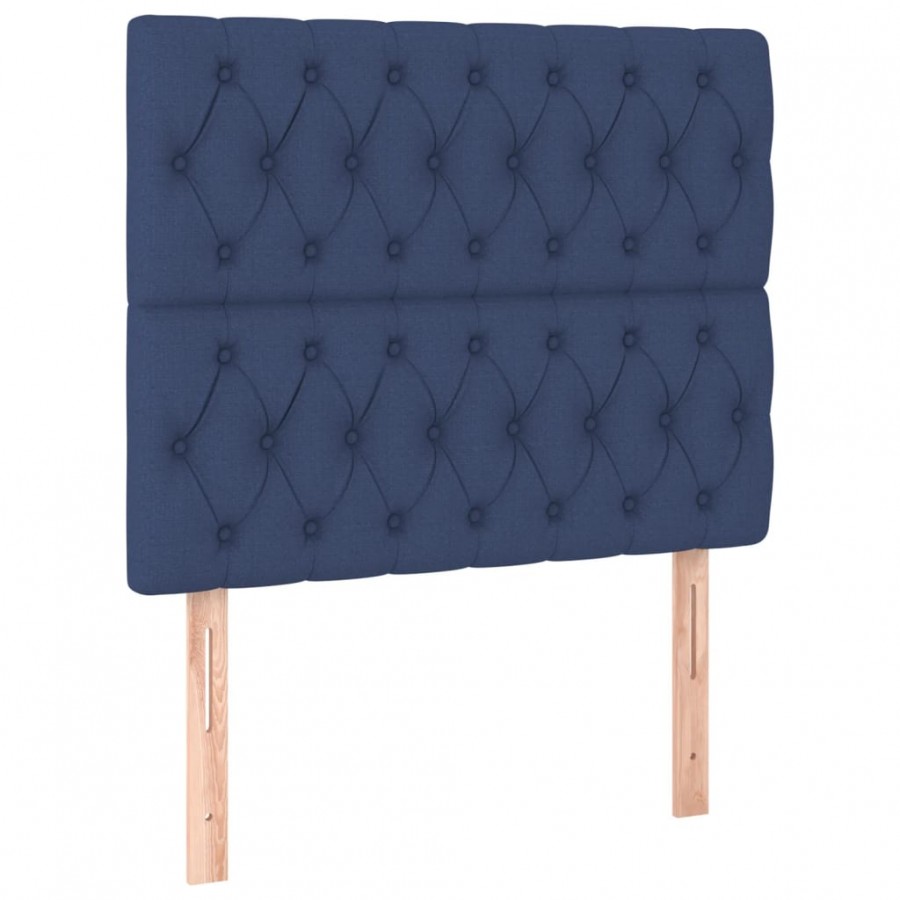 Têtes de lit 2 pcs Bleu 100x7x78/88 cm Tissu Têtes de lit 2 pcs Bleu 100x7x78/88 cm Tissu