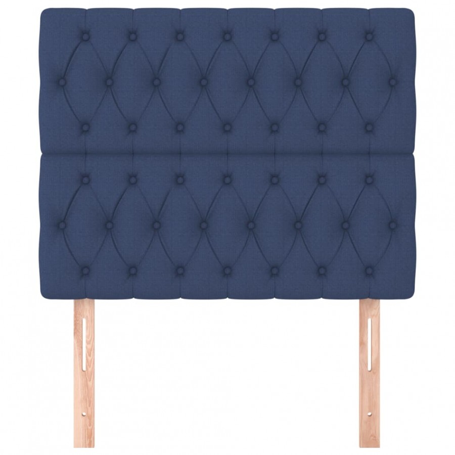 Têtes de lit 2 pcs Bleu 100x7x78/88 cm Tissu Têtes de lit 2 pcs Bleu 100x7x78/88 cm Tissu
