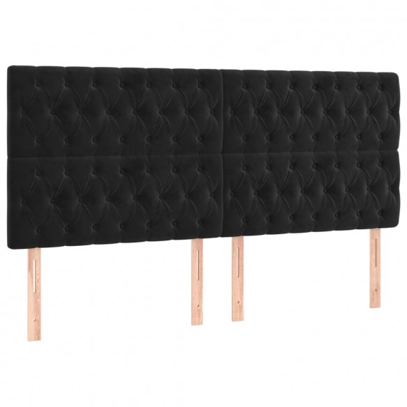 Cadre de lit avec matelas Noir 180x200 cm Velours