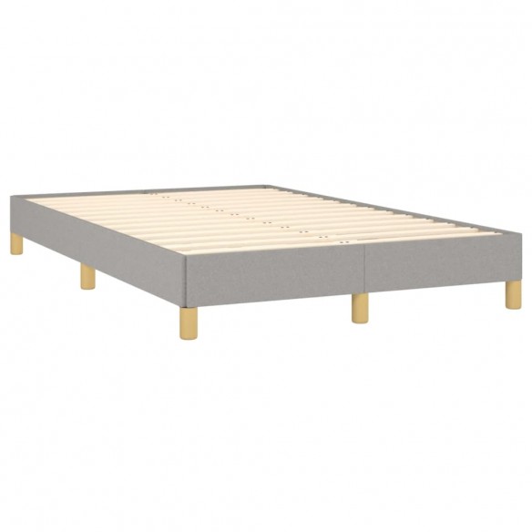 Cadre de lit matelas LED gris clair 120x190 cm tissu