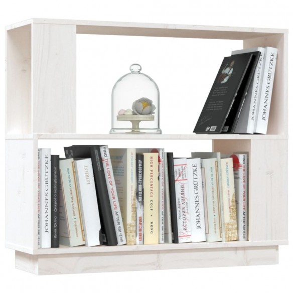 Bibliothèque/Séparateur de pièce Blanc 80x25x70 cm Pin solide