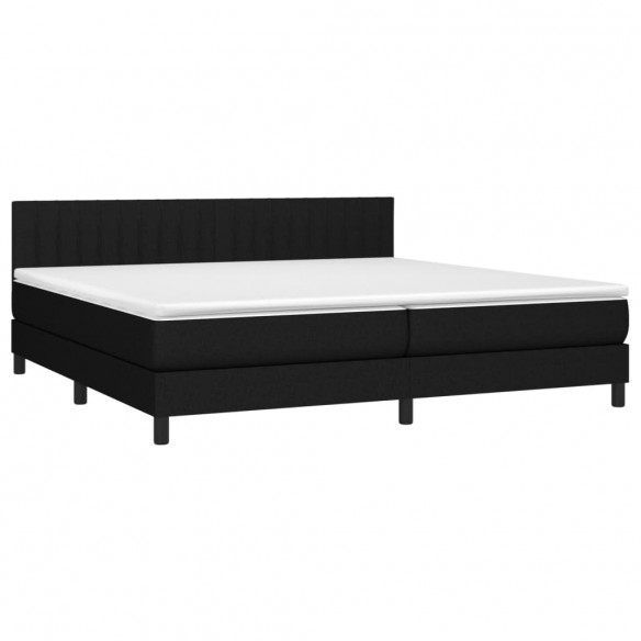 Cadre de lit avec matelas Noir 200x200 cm Tissu