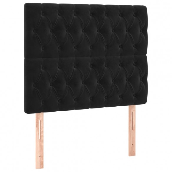 Cadre de lit avec matelas Noir 90x190 cm Velours