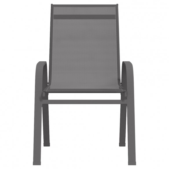 Chaises empilables de jardin 6 pcs Gris Tissu textilène