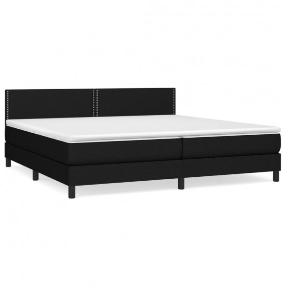 Cadre de lit avec matelas Noir 200x200 cm Tissu