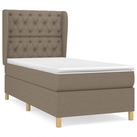 Cadre de lit avec matelas Taupe 80x200 cm Tissu