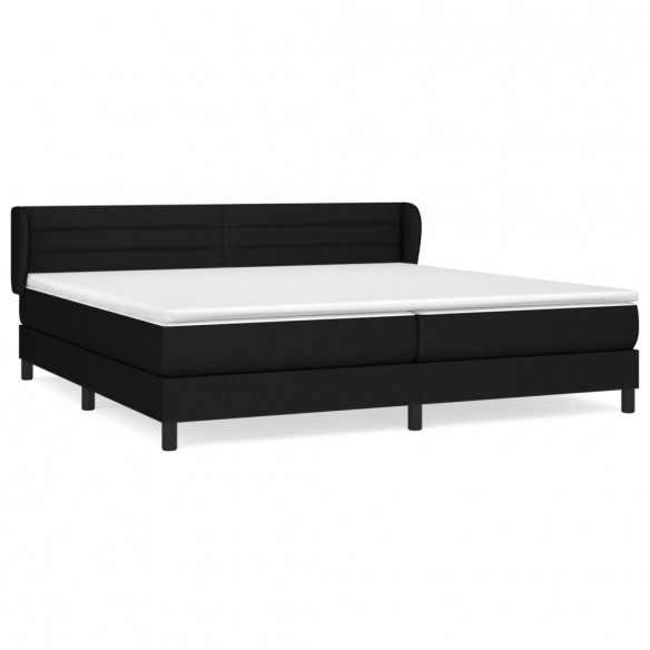 Cadre de lit avec matelas Noir 200x200 cm Tissu